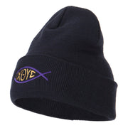 Religious Symbol of Christ Embroidered Long Beanie