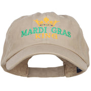 Mardi Gras King with Crown Symbol Embroidered Cotton Cap