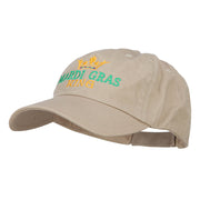 Mardi Gras King with Crown Symbol Embroidered Cotton Cap