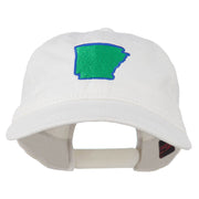 Arkansas State Map Embroidered Washed Cotton Cap