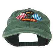 Race Series Flags Embroidered Washed Cap