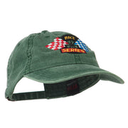 Race Series Flags Embroidered Washed Cap