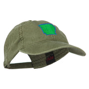 Arkansas State Map Embroidered Washed Cotton Cap