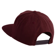 Mini Rose Patched Wool Blend Prostyle Snapback Cap - Maroon OSFM