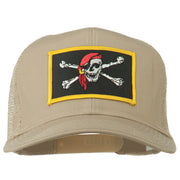 Jolly Roger Scarf Skull Patched Mesh Cap