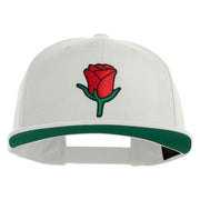 Mini Rose Patched Wool Blend Prostyle Snapback Cap - Natural OSFM
