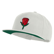 Mini Rose Patched Wool Blend Prostyle Snapback Cap - Natural OSFM