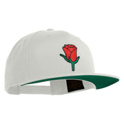 Mini Rose Patched Wool Blend Prostyle Snapback Cap - Natural OSFM