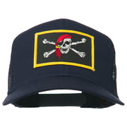 Jolly Roger Scarf Skull Patched Mesh Cap