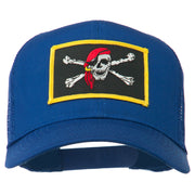 Jolly Roger Scarf Skull Patched Mesh Cap