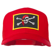 Jolly Roger Scarf Skull Patched Mesh Cap