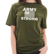 Army Strong Graphic Design Unisex Short Sleeve Cotton Jersey T-Shirt