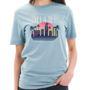 Retro Miami Graphic Design Deluxe Jersey T-Shirt