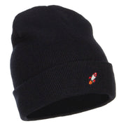 Mini Rocket Embroidered Long Beanie