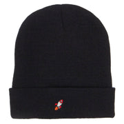 Mini Rocket Embroidered Long Beanie