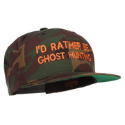 I'd Rather Ghost Hunting Embroidered Camo Cap