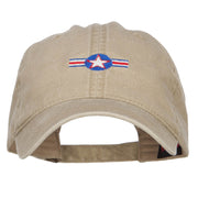 Star with Ribbon Embroidered Washed Cap