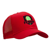 Tennis Ball Logo Embroidered Cotton Twill Mesh Cap