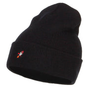 Mini Rocket Embroidered Long Beanie