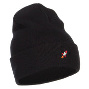 Mini Rocket Embroidered Long Beanie