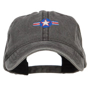 Star with Ribbon Embroidered Washed Cap