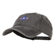 Star with Ribbon Embroidered Washed Cap