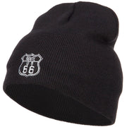 US Route 66 Embroidered Short Beanie