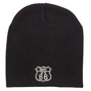 US Route 66 Embroidered Short Beanie