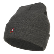 Mini Rocket Embroidered Long Beanie