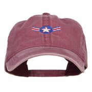 Star with Ribbon Embroidered Washed Cap