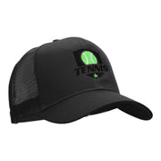 Tennis Ball Logo Embroidered Cotton Twill Mesh Cap