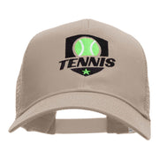 Tennis Ball Logo Embroidered Cotton Twill Mesh Cap