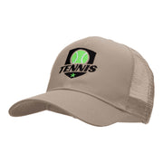 Tennis Ball Logo Embroidered Cotton Twill Mesh Cap