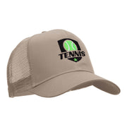 Tennis Ball Logo Embroidered Cotton Twill Mesh Cap