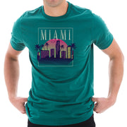 Retro Miami Graphic Design Deluxe Jersey T-Shirt