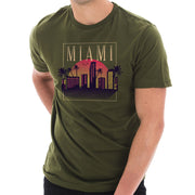 Retro Miami Graphic Design Deluxe Jersey T-Shirt