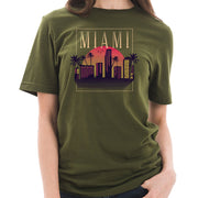 Retro Miami Graphic Design Deluxe Jersey T-Shirt