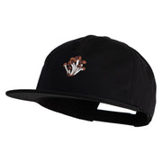 Cluster Mushroom Embroidered 5 Panel Cotton High Profile Flat Bill Unstructured Cap - Black OSFM