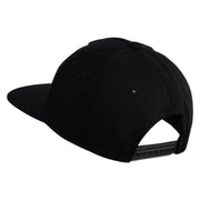 Cluster Mushroom Embroidered 5 Panel Cotton High Profile Flat Bill Unstructured Cap - Black OSFM