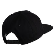 Cluster Mushroom Embroidered 5 Panel Cotton High Profile Flat Bill Unstructured Cap - Black OSFM