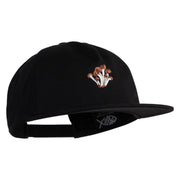 Cluster Mushroom Embroidered 5 Panel Cotton High Profile Flat Bill Unstructured Cap - Black OSFM