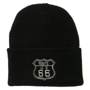 US Route 66 Embroidered Long Beanie