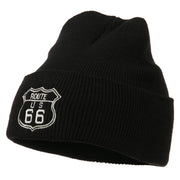 US Route 66 Embroidered Long Beanie