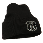 US Route 66 Embroidered Long Beanie