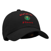 Grinch Please Embroidered Pigment Dyed Cotton Cap