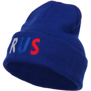 Russia RUS Flag Embroidered Long Beanie