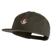 Cluster Mushroom Embroidered 5 Panel Cotton High Profile Flat Bill Unstructured Cap - Olive OSFM