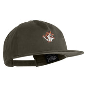 Cluster Mushroom Embroidered 5 Panel Cotton High Profile Flat Bill Unstructured Cap - Olive OSFM