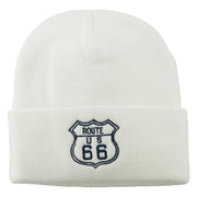 US Route 66 Embroidered Long Beanie