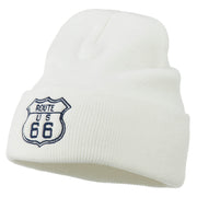 US Route 66 Embroidered Long Beanie